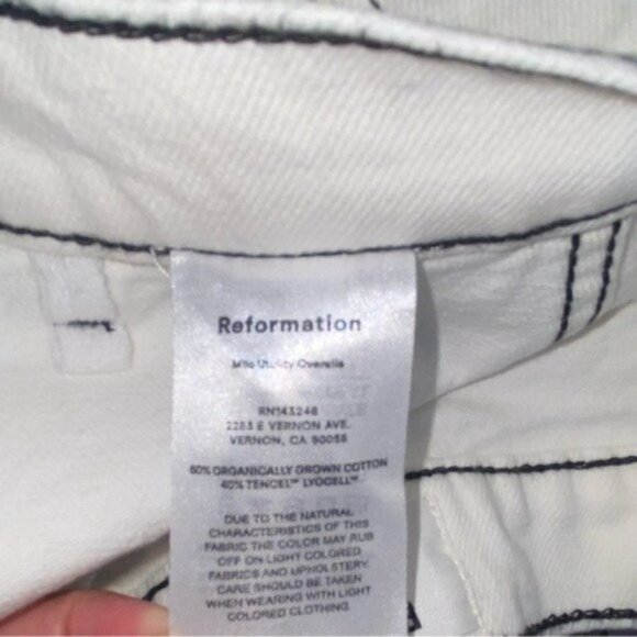 Reformation Anna Denim Miniskirt in Vintage White Size 30 - Picture 4 of 6